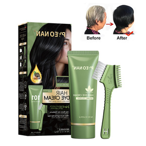 Crema de Coloración Capilar Semipermanente sin Amoníaco para Mujeres, Tinte <span class=keywords><strong>Suave</strong></span> Negro Marrón, Cubre las Canas, Botella de Plástico - Product Image 1