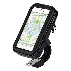 Support de téléphone portable en cuir PU imperméable pour vélo et moto avec support de fixation réglable, compatible avec Apple Samsung Xiaomi Re - Product Image 1