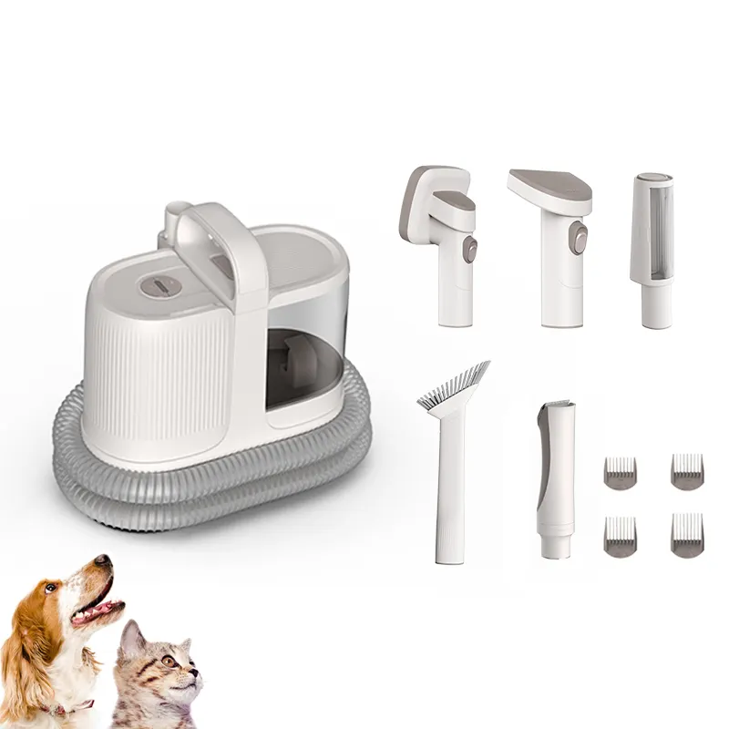 Pet Vacuum Cleaner Electric Clipper Slicker Deshedding Cleaning Dog And Cat Hair Fur Grooming Brush Kit