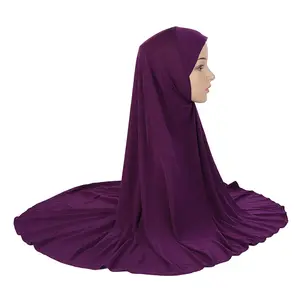 Vente en gros écharpes ethniques assiette légère couleur unie chapeau arabe nouveau style malaisie intérieur Hijab