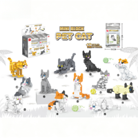 Mini Katzen-Baustein-Spielzeugset DIY Montage Sammelbare Katzenmodell-Serie für Kinder und Erwachsene Geschenke und Großhandel