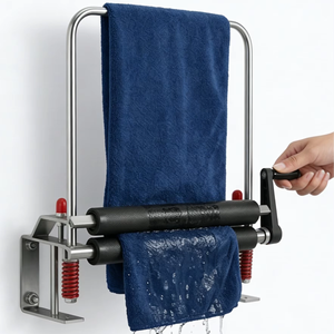 Escurridor de Toallas Manual Montado en la Pared, Escurridor de Mopa de Acero Inoxidable con Prensa Manual para Lavado de Autos, Uso Comercial y Doméstico - Product Image 1
