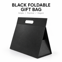 Sac cadeau noir mat, sac à poignée pliable, emballage en vrac OEM avec logo personnalisé pour les bijoux et les vêtements