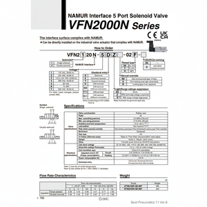 Produit de soupape de commande d'électrovanne VFN2220N-5D-02 SMC Pneumatics - Product Image 1