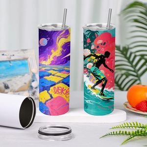 Sublimation <b>Mugs</b> 20 Oz Stainless Steel Vacuum Flask Thermos Lid Straw Eco-Friendly <b>Large</b> Capacity Thermal Insulation 12-24 Hours - Product Image 2