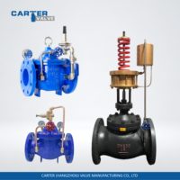 Vanne de régulation et de stabilisation de pression Carter en fonte WCB, laiton, acier inoxydable, avec raccord RFF et filetage FF, pour réduction de pression