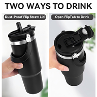 Tasse portable en métal Mate avec logo personnalisé Graver au laser Tasses à eau pour étudiants pour la rentrée des classes Poignée Paille Tasse à thé réutilisable Sport