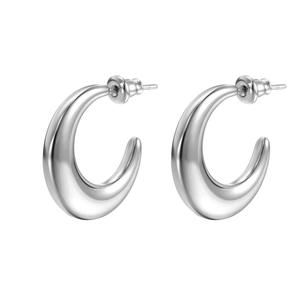 Pendientes de aro circulares de acero inoxidable Showfay para mujer, pendientes grandes y <span class=keywords><strong>gruesos</strong></span> <span class=keywords><strong>dorados</strong></span>, accesorios de joyería de moda. - Product Image 4