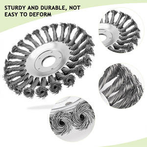 Tête de débroussailleuse à <span class=keywords><strong>roue</strong></span> en acier pour désherbage de jardin, brosse à herbe de 6/8 pouces pour <span class=keywords><strong>tondeuse</strong></span> à gazon et outil électrique - Product Image 1