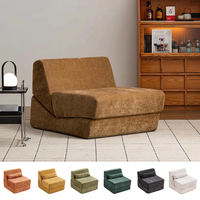 Sofá Cama Modular Plegable, Chaise Longue Individual Convertible con Dimensiones Personalizables para Sala de Estar y Dormitorio