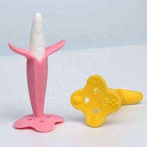 <span class=keywords><strong>Mordedor</strong></span> de cepillo de dientes de bebé con forma de plátano de dibujos animados, juguete sensorial de dentición suave, <span class=keywords><strong>mordedor</strong></span> de silicona masticable para bebé de grado alimenticio - Product Image 3
