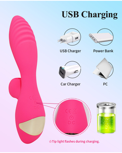 เครื่องสั่นกระต่ายสีชมพูพร้อมตัวกระตุ้นสองจุด ของเล่นทางเพศสำหรับผู้ใหญ่ ของเล่นสั่น - Product Image 3