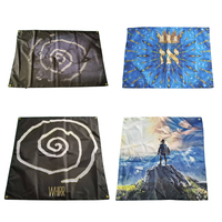 Bannière en tissu polyester double face personnalisée de haute qualité pour la publicité en gros, drapeaux sur mesure avec impression de logo