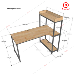 Bàn làm việc bằng gỗ cao cấp với ngăn kéo và kệ bàn văn phòng gia đình hiện đại lý tưởng cho văn phòng gia đình và phòng học - Product Image 6
