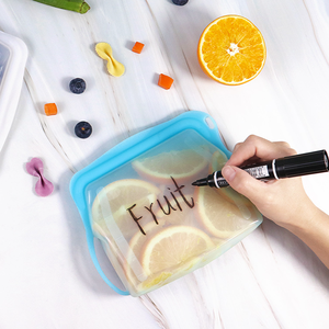 Sacs de conservation alimentaire en silicone – Nouveauté : Ensemble de sacs réutilisables en silicone de qualité alimentaire avec fermeture éclair - Product Image 5