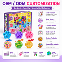 Groothandel DIY Squishy Stressbal Maakset 6 Ballen Poot Ronde Vorm Slime Kit OEM Aangepaste Kleurdoos Privélabel