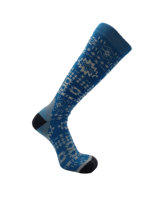 Chaussettes de ski en laine mérinos bleue longues tricotées sur mesure OEM pour l'extérieur