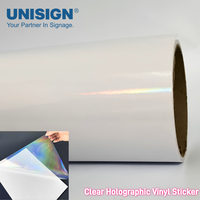 Vinilo Holográfico Transparente Arcoíris, Vinilo Láser Holográfico Transparente Autoadhesivo en Rollo, Película para Ventanas para Decoración de Vehículos