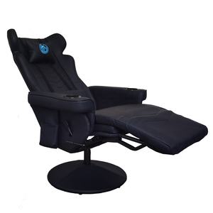 Silla <span class=keywords><strong>Gamer</strong></span> de Lujo con Portavasos, Totalmente Negra, de Cuero PU, con Reposapiés y Altavoces Bluetooth - Product Image 3