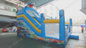 Château Gonflable Commercial Thème Monde Marin Requin avec Toboggan pour la <span class=keywords><strong>Location</strong></span> d'Événements et les Aires <span class=keywords><strong>de</strong></span> Jeux pour Enfants - Product Image 2