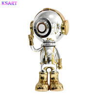 Statue robotique Sculpture en fibre de verre Décoration de sol du salon Statuette en résine Centre commercial Club Entrée Art Design d'intérieur