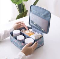 Sac de toilette grande capacité pour femme, étui à pinceaux de maquillage de voyage avec fonctions de rangement pour la salle de bain