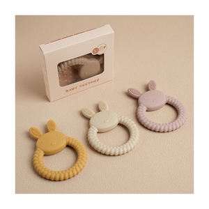 X-BT005 Brosse à dents en silicone pour nouveau-né non toxique, jouet <span class=keywords><strong>de</strong></span> <span class=keywords><strong>dentition</strong></span> pour lapin, ensemble <span class=keywords><strong>de</strong></span> jouets <span class=keywords><strong>de</strong></span> <span class=keywords><strong>dentition</strong></span> pour bébés, anneaux <span class=keywords><strong>de</strong></span> <span class=keywords><strong>dentition</strong></span> pour nourrissons - Product Image 1