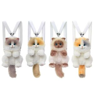 Realistic <b>Cat</b> Shaped Plush <b>Backpack</b> Soft Stuffed Animal Bag With White Straps 31cm-50cm Unisex For Kids - Product Image 1