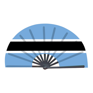 Éventails pliants en bambou avec drapeau du Botswana pour la vente en gros – Parfaits pour le carnaval, les mariages, les festivals, les fêtes et les agences de voyage - Product Image 4