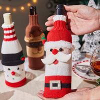 Bouteille de vin de noël décoration tricotée père noël renne Champagne Protection anti-poussière cadeau de noël accessoire de fête