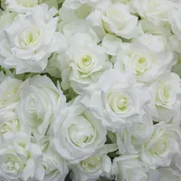 Série Blanche : Chemin de table et de canapé en soie rose, arrangements floraux artificiels pour arche de mariage, décoration événementielle professionnelle