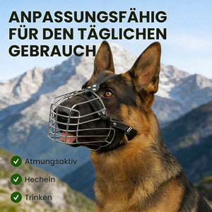 Bozal de Hierro Resistente para Perros - Anti-Mordidas y Anti-Ingestión Accidental para Rottweiler/Bulldog Francés/<span class=keywords><strong>Cane</strong></span> <span class=keywords><strong>Corso</strong></span> y Perros Grandes/Medianos - Product Image 6