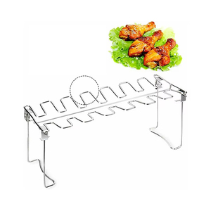 Herramienta <span class=keywords><strong>de</strong></span> cocina versátil <span class=keywords><strong>de</strong></span> diseño plegable, soporte <span class=keywords><strong>de</strong></span> asador Vertical <span class=keywords><strong>de</strong></span> acero inoxidable para <span class=keywords><strong>baquetas</strong></span> <span class=keywords><strong>de</strong></span> pollo - Product Image 1