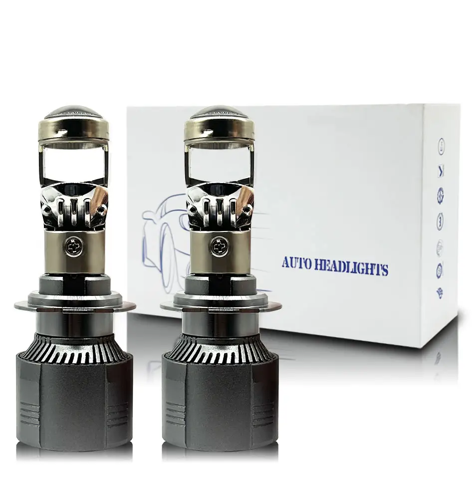 JHS baru tiba A80 sistem pencahayaan otomatis Led daya tinggi H4 sorot rendah tinggi lensa Led proyektor H4 bola lampu depan Led H4