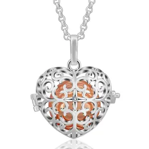Colorful Harmony Bola heart locket Cage mexican pregnancy bell pendant necklace