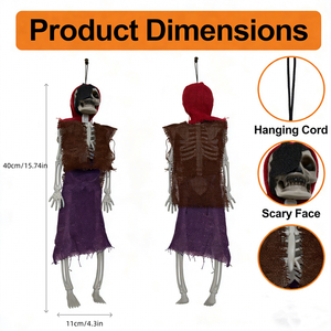 Unique <strong>Pirate</strong> Hanging Skeleton Halloween Decor <strong>Eye</strong> <strong>Patch</strong> Red Hood Burlap Cloth Scary Prop for Haunted House Yard Bulk Order OEM - Product Image 4