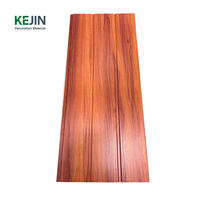 Panneau de plafond en PVC à motif grain de bois Kejin, 2 rainures, panneau de plafond décoratif en PVC pour la rénovation d'hôtels et de bureaux