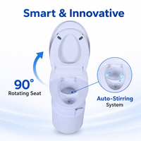 Toilette de compostage à agitation et ventilation automatiques, toilette pour camping-car avec séparation humide et sèche