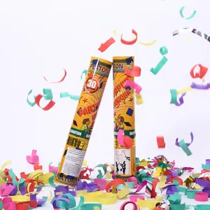 Confetti Shooter Compressed Air Confetti Cannon Outdoor Use Assorted Color Paper Long Distance 15m Shooting Range Metallic Streamer Party Poppers