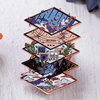 Broche de peinture à l'huile vintage en métal, dessin animé célébrité tournesol broche ange en alliage d'aluminium gravé pour vêtements et accessoires
