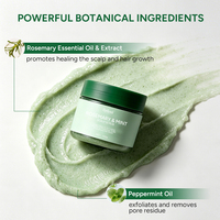 Gommage capillaire au romarin et à la menthe, marque privée OEM, nettoyage en profondeur, détoxification du cuir chevelu, traitement exfoliant pour les pellicules et le contrôle du sébum