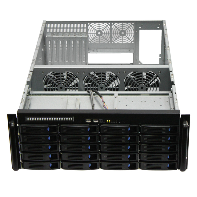 4U BTX Rack CCTV Cloud Storage Server Case 21 Bay Hot Swap Chassis with ATX PSU and Fan in Stock