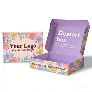 Boîte à dessert en carton ondulé avec logo personnalisé - <span class=keywords><strong>Pour</strong></span> l'emballage de pâtisserie, boîte à gâteau écologique en carton ondulé, boîtes en papier avec logo personnalisé - Product Image 1