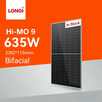 Prix de gros Longi Hi-MO9 solaires LR7 72HYD 625W 650W 660W Module PV monocristallin Panneaux solaires pour usage commercial résidentiel