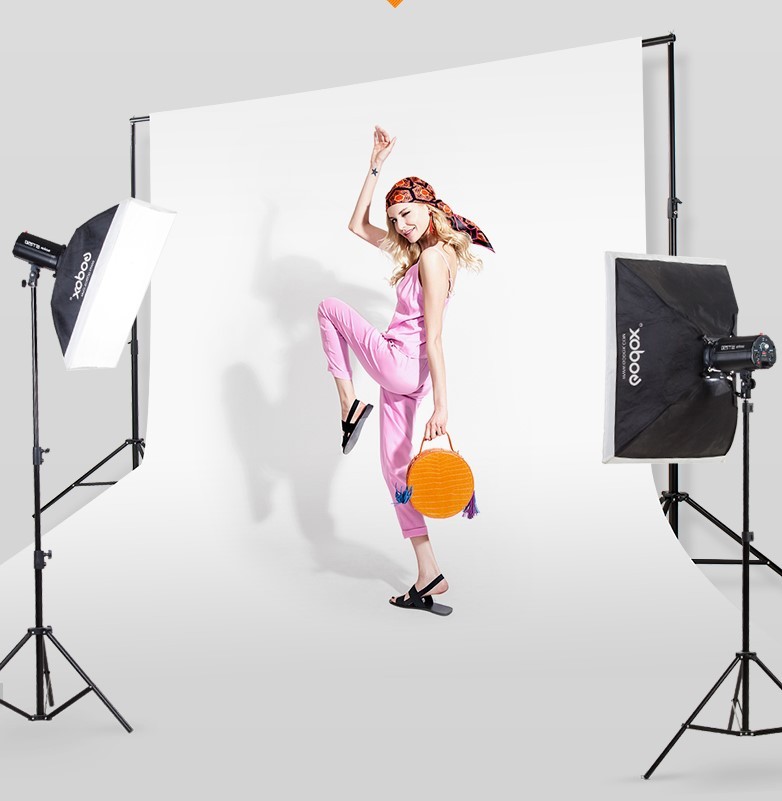 Kit Éclairage Studio Photo Complet Avec Toile De Fond 200x300cm - Supports, Softbox, Parapluies Et Réflecteur