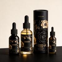 Flacons compte-gouttes noirs mats en verre pour cosmétiques, sérums et huiles capillaires, 15ml, 30ml, 50ml, 100ml (2oz), avec boîte