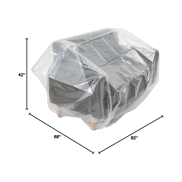Heavy Duty Clear Odorless PE Plastic Furniture Cover 4mil Thick Dust Proof Moving Bag for Loveseat Sofa Boxes for Shipping
