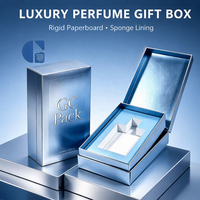 Boîte cadeau pour flacon de parfum avec logo personnalisé, en carton rigide pliable, avec doublure en éponge, emballage cosmétique de luxe en papier rigide