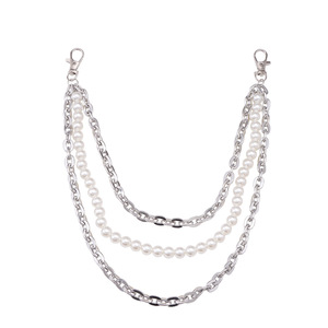 โซ่คาดเอว ลูกปัดโลหะเลียนแบบมุก หลายชั้น แฟชั่นอเนกประสงค์ สวมใส่ได้ทุกวัน สีขาว K - Product Image 5