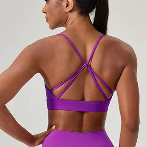 Atmungsaktiver Sport-BH mit hoher Unterstützung und Kreuz gurten Sexy Design Crop Yoga <span class=keywords><strong>Top</strong></span> für Frauen Workout Fitness Train und Daily Wear - Product Image 4
